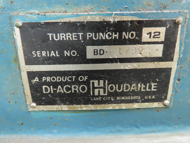 Di-Acro Turret Punch No. 12, Hand Turret Punch Press 12 Station