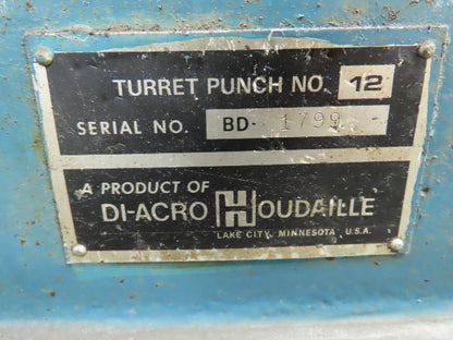 Di-Acro Turret Punch No. 12, Hand Turret Punch Press 12 Station
