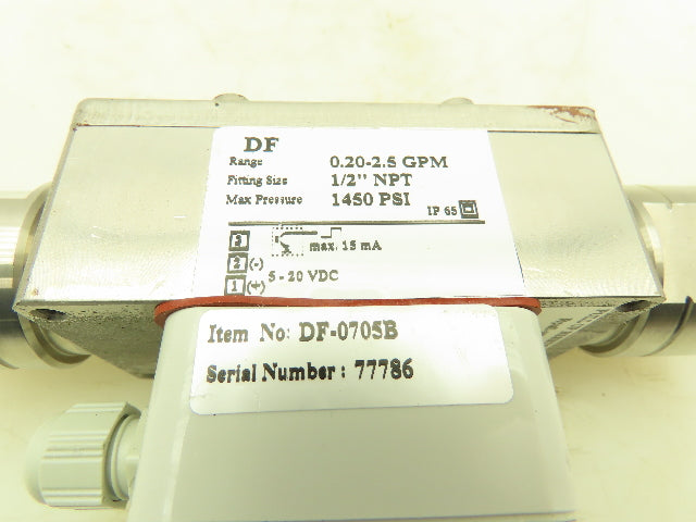 Kobold DF-0705B Paddle Wheel Flow Sensor 1/2" NPT 1450 PSI 5-20 VDC