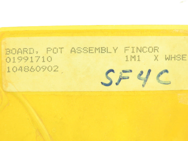 Fincor 104860201 104860902 Control Board Assembly Assy Rev B Pot Adj Circuit