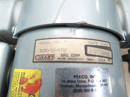 Gast Dry Sprinkler System Oilless Air Compressor 3Ph 1.5Hp 230/460v 50psi 40 Gal