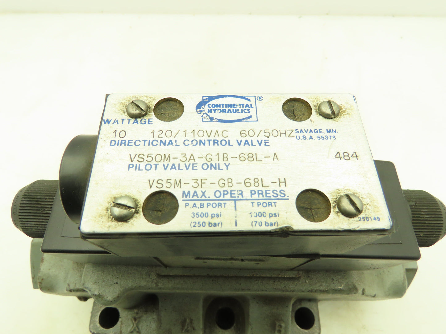 Continental VS50M-3A Hydraulic Directional Control Solenoid Valve 120V