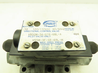 Continental VS50M-3A Hydraulic Directional Control Solenoid Valve 120V