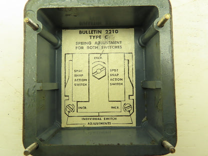 Allen Bradley 2210 Type C Speed Sensing Switch 2NO 2NC 5/8" Shaft