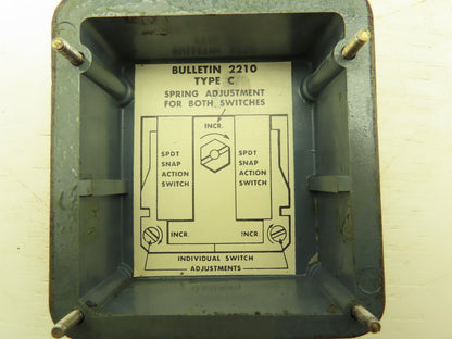 Allen Bradley 2210 Type C Speed Sensing Switch 2NO 2NC 5/8" Shaft