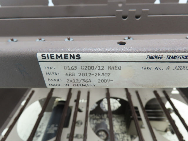 Siemens D165 G200/12 MREQ Drive Transistor Transistorsteller Chassis PLC
