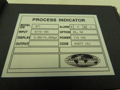 Wilkerson 871  DC Input Process Indicator 0/10VDC 3.5 Digit LED Display
