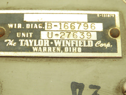 Taylor Winfield U-27639 Resistance Welding Control Transformer Fuse Relay Panel