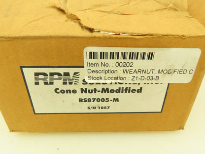 RPM RS87005-M Titanium Wheel Cone Wear Nut 87000 -Niro F160 240mm