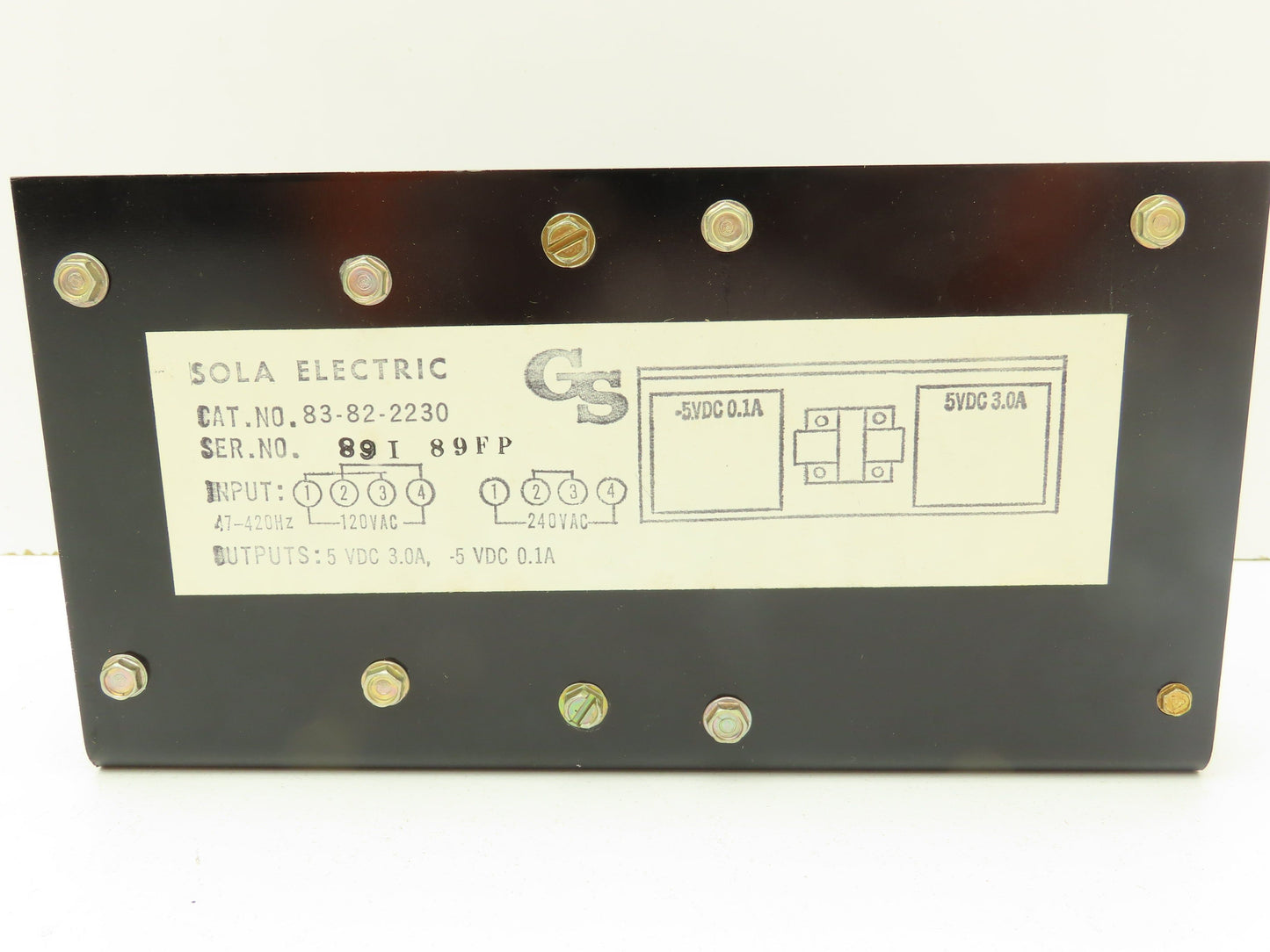Sola 83-82-2230 Electric Power Supply 240/120VAC Input 5VDC Output