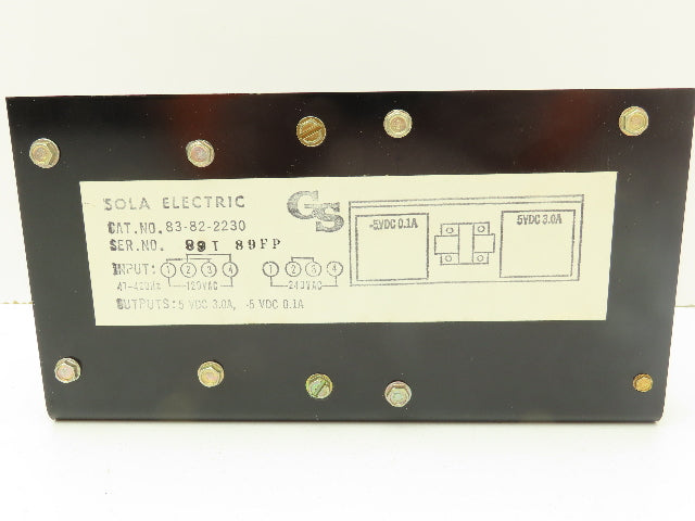 Sola 83-82-2230 Electric Power Supply 240/120VAC Input 5VDC Output