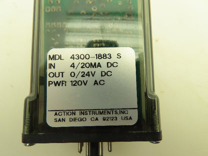 Action Pak AP4300-1883S Signal Conditioner 8-Pin Relay 0-24VDC 120VAC