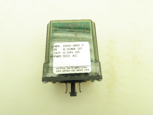 Action Pak AP4300-1883S Signal Conditioner 8-Pin Relay 0-24VDC 120VAC