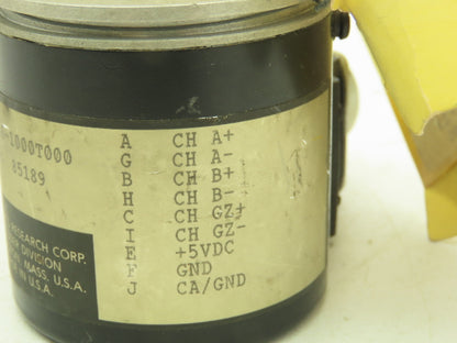 DRC Dynamics Research 25-S111-B16-1000T000 Rotary Encoder 3/8" Shaft 10-Pin