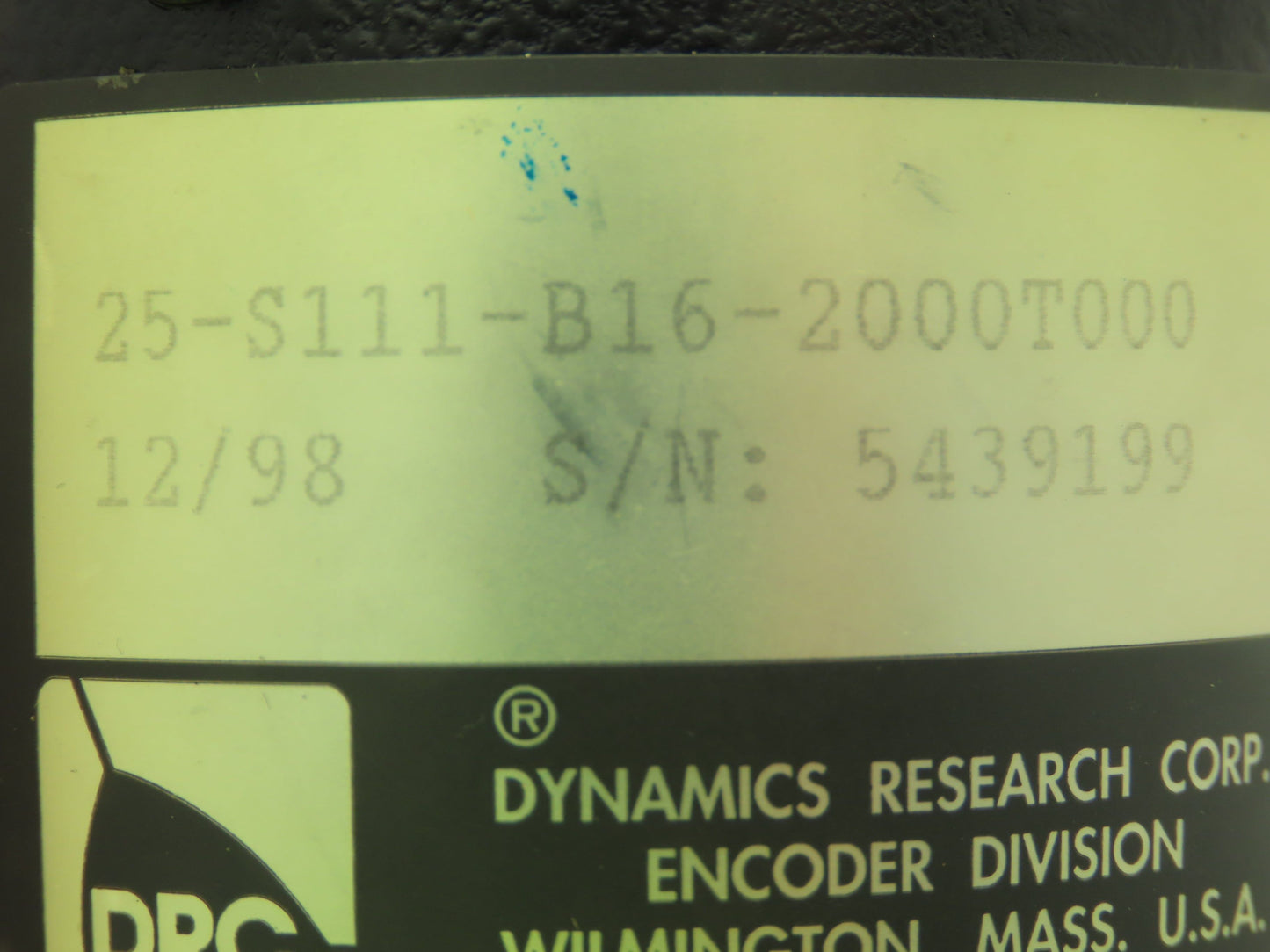 DRC Dynamics Research 25-S111-B16-2000T000 Rotary Encoder 3/8" Shaft 10-Pin