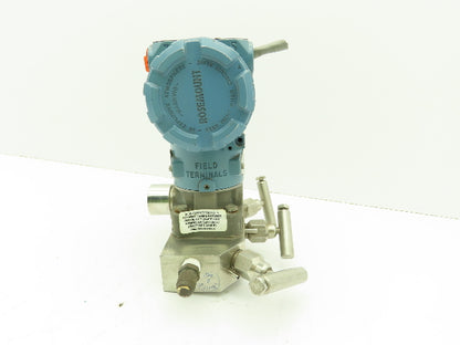 Rosemount 3095MA SMART HART Pressure Transmitter 0-250"H2O  MR808SCT 316SS Valve