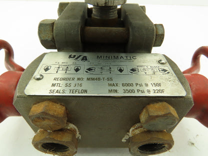 Rosemount 1151DP Pressure Transmitter 0-150" WC 3-Way Minimatic Valve MM4B-T-SS