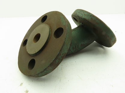 DOW Chemical Poy Lined 90° Long Elbow Fitting 1" Flanged 125# DI  LOT OF 3