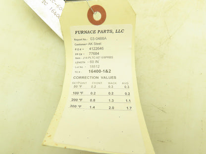 J14-PLTC-60"-5/8PRBS Furnace Thermocouple Temperature Parts 60" Wire
