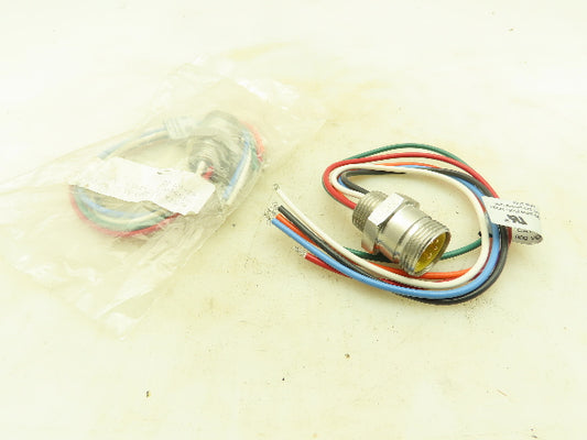 Woodhead LP 2R6006A20A1201 6 Pin Straight Male Adaptor 12" Leads 16 Awg Lot of 2