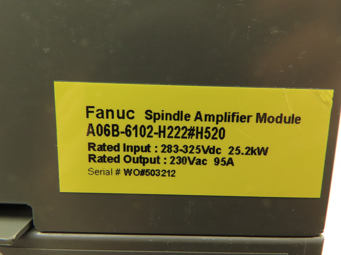 Fanuc A06B-6102-H222 #H520 Servo Amplifier Module 283-325V 25.2 kw Spindle