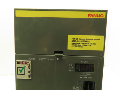 Fanuc A06B-6102-H222 #H520 Servo Amplifier Module 283-325V 25.2 kw Spindle