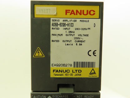 Fanuc A06B-6096-H103 Servo Amplifier Module 283-325V 1.25 kw Ser D