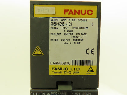 Fanuc A06B-6096-H103 Servo Amplifier Module 283-325V 1.25 kw Ser D