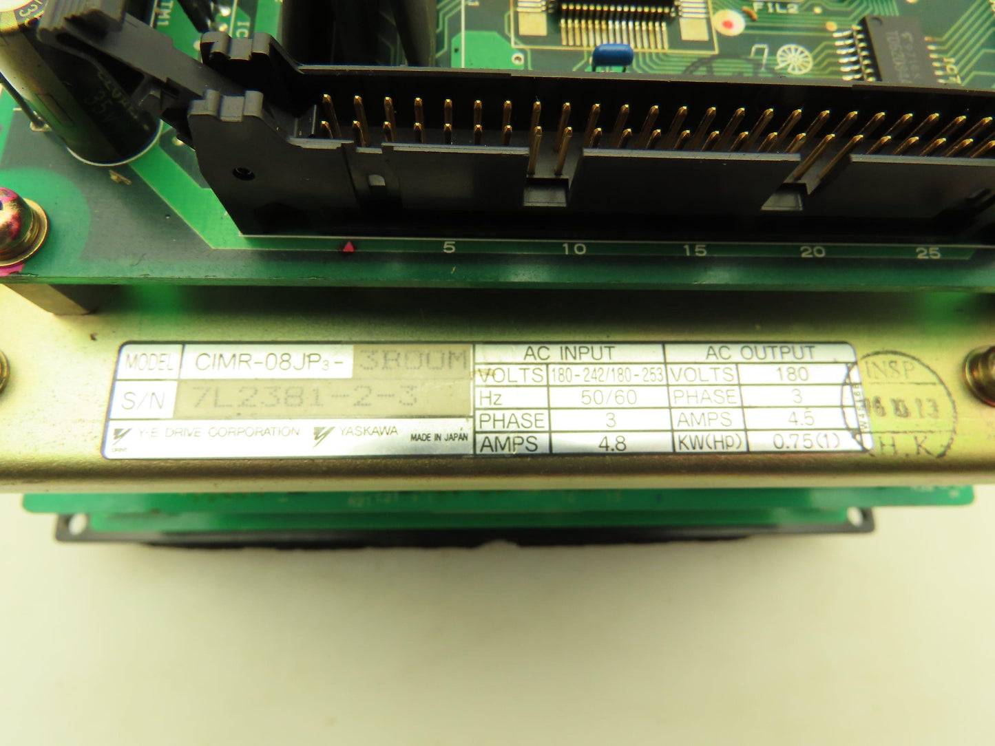 Yaskawa CIMR-08JP-3BOOM Turret Inverter AC Drive 0.75kW 1Hp 180-253 VAC 3Ph