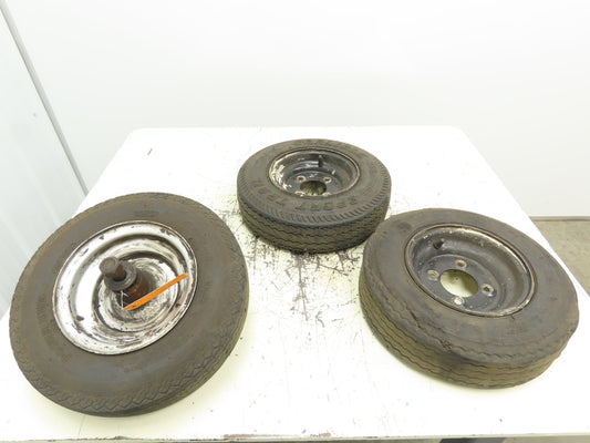 Set Of Wheels And Tires For a Taylor Dunn Stepsaver 3 Wheel Electric Cart Foam