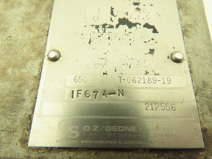 O Z Gedney IF674-N Class 650 Hazardous Location Control Center Junction Box