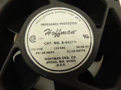 Hoffman A4AXFN Ball Bearing Thermally Protected Fan 85/100CFM 115VAC 0.2A