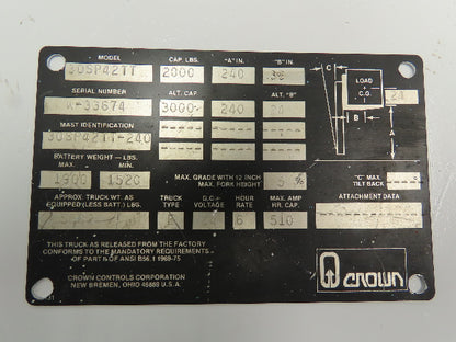 Prestolite MJT 4009 24v DC Motor Off Crown 30SP42TT 24 Volt Order Picker