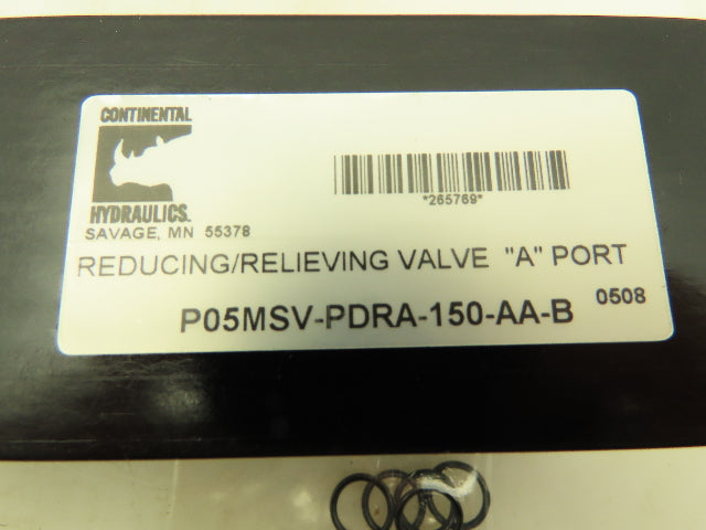 Continental P05MSV-PDRA-150-AA-B Hydraulic Pressure Relief Stack Valve A Port