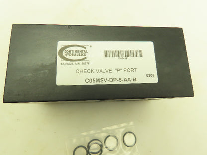 Continental C05MSV-DP-5-AA-B Hydraulic Modular Check Stack Valve P Port 3000 PSI