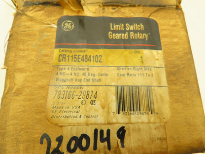 General Electric CR115E484102 Rotary Limit Switch 600VAC Max