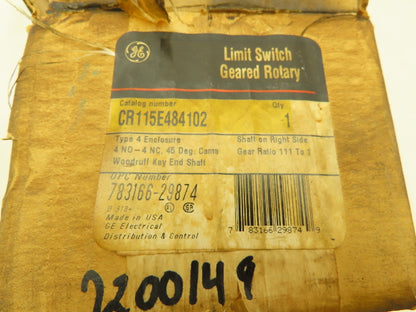 General Electric CR115E484102 Rotary Limit Switch 600VAC Max