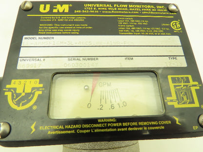 Universal Flow Monitors LL-ABMSF1GM-3L-46CS.88-A1NR-PC5 1 GPM 3 Wire Switch