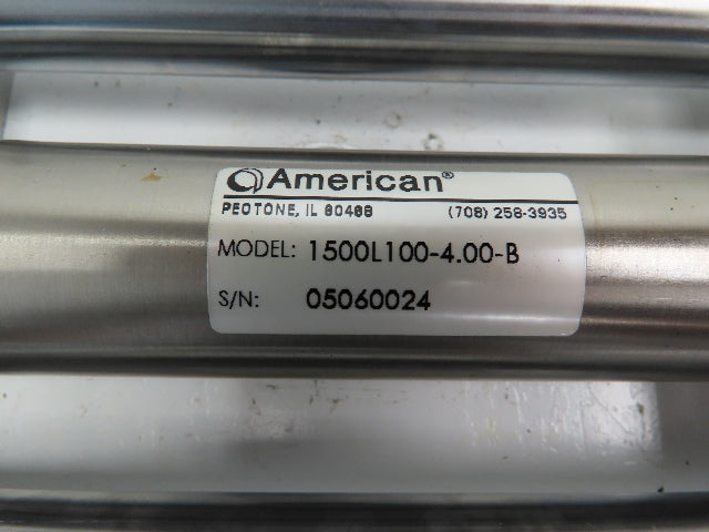 American 1500L100-4.00-B Pneumatic Linear Slide Double Bearing Block  4" Stroke