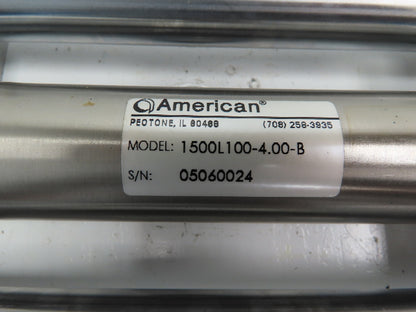 American 1500L100-4.00-B Pneumatic Linear Slide Double Bearing Block  4" Stroke