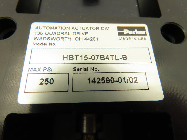 Parker HBT15-07B4TL-B Linear Thrust Slide Actuator Guided Cylinder 7" Stroke 2ML