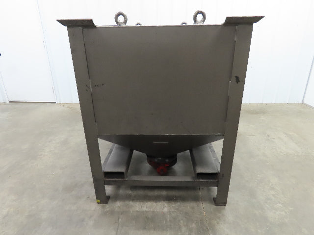 36" X 36" Portable Steel Bulk Material Bin Gravity Hopper With Fork Pockets