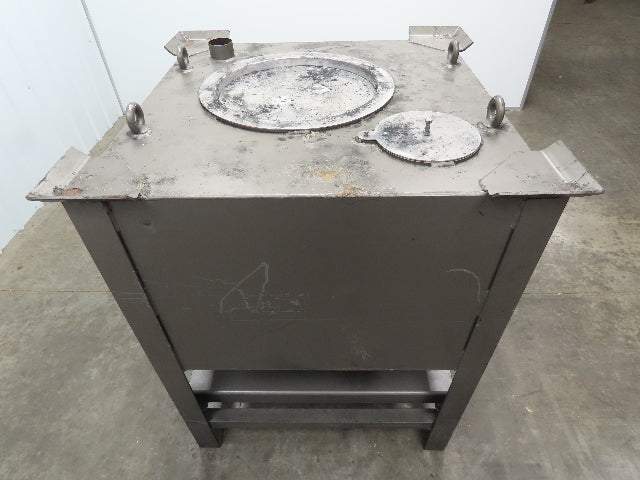 36" X 36" Portable Steel Bulk Material Bin Gravity Hopper With Fork Pockets