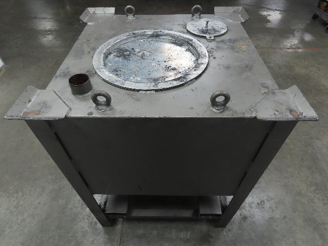 36" X 36" Portable Steel Bulk Material Bin Gravity Hopper With Fork Pockets