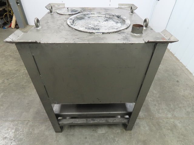 36" X 36" Portable Steel Bulk Material Bin Gravity Hopper With Fork Pockets