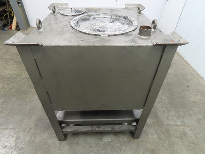 36" X 36" Portable Steel Bulk Material Bin Gravity Hopper With Fork Pockets