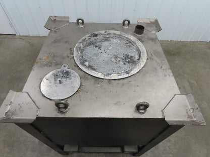 36" X 36" Portable Steel Bulk Material Bin Gravity Hopper With Fork Pockets