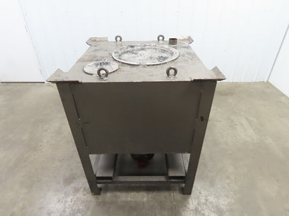 36" X 36" Portable Steel Bulk Material Bin Gravity Hopper With Fork Pockets