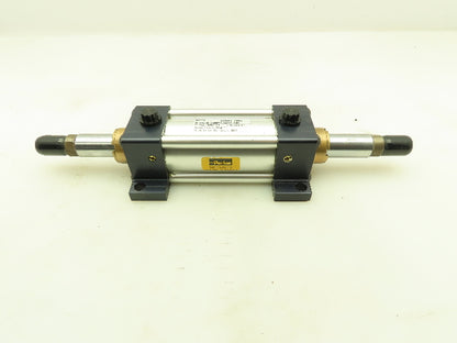 Parker 2MA Pneumatic Double Rod Air Cylinder 2" Bore 3" Stroke Side Lug 250 PSI