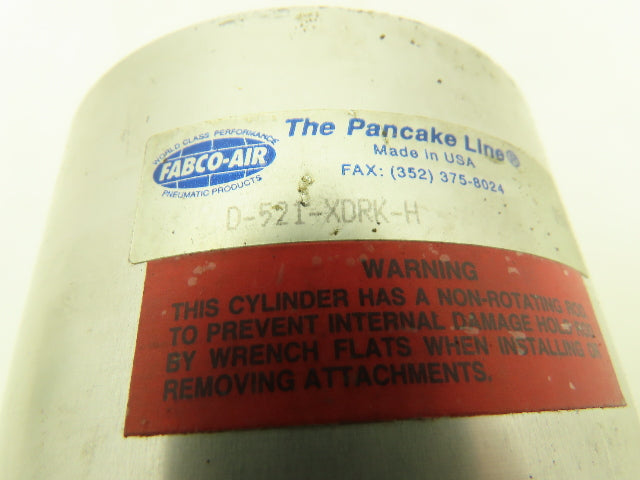 Fabco-Air D-521-XDRK-H The Pancake Line Pneumatic Cylinder Double Acting 2.5x1.5